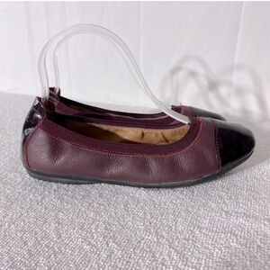 Josef Siebel Burgundy Leather Round Toe Ballet Flats 37